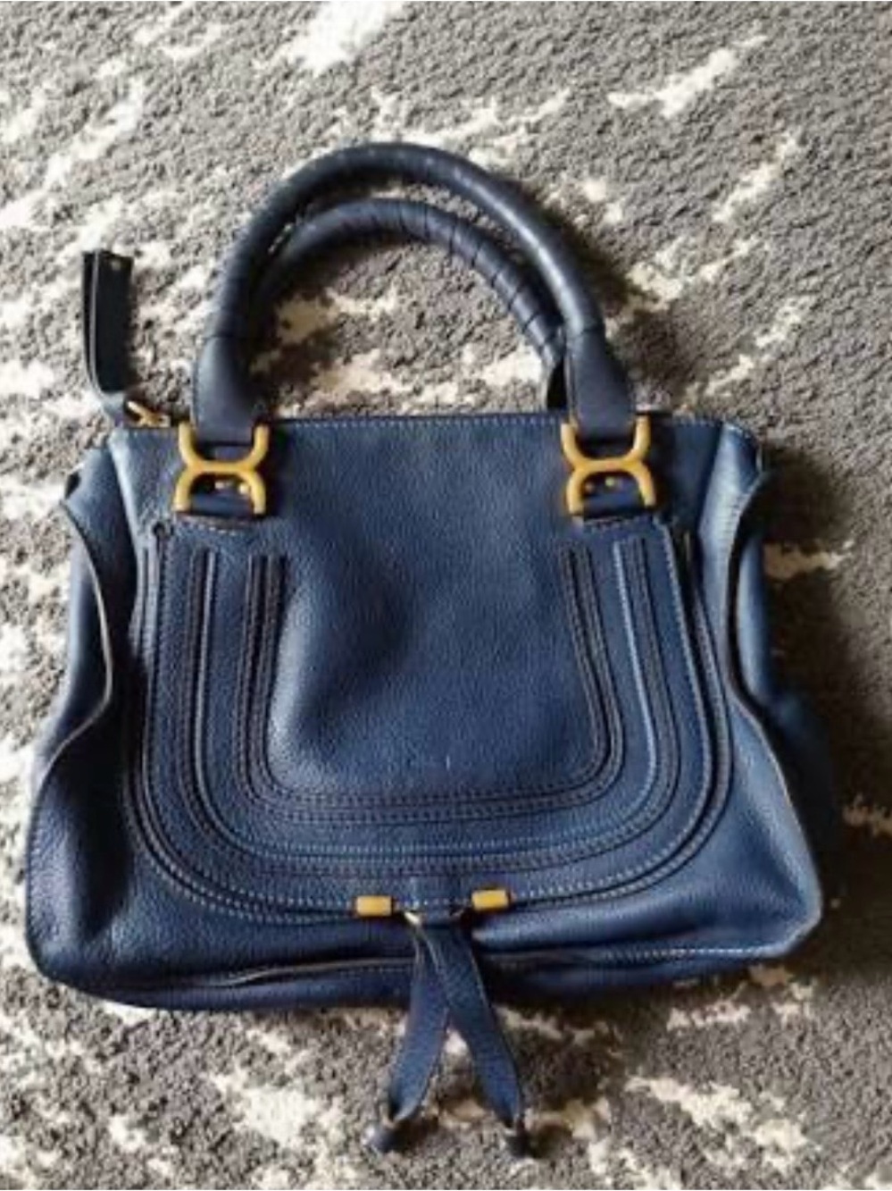 Chloe Marcie in Royal Navy 2way Crossbody bag - Picture 2 of 7
